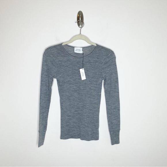 Caves Collect Francesca Merino Wool Long Sleeve Top Gray - Picture 2 of 9